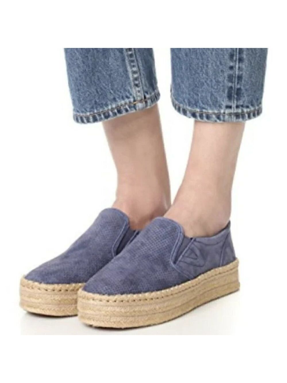 NEW Tretorn | Emilia Suede Platform Espadrille Sneakers in Deep Sea Blue